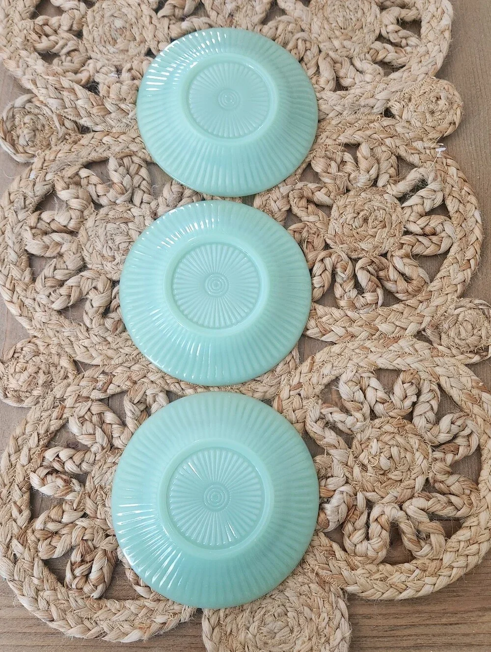 Jadeite Ceramic Dessert Plates - Set of 3